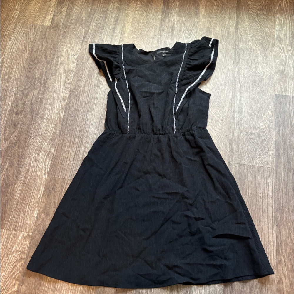 Banana Republic Black Dress with White Trim Detail